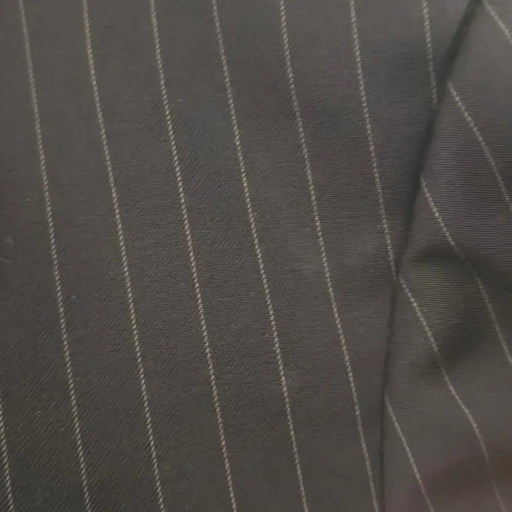 Brooks Brothers Madison Mens 45R Blazer Jacket Black 100% Wool Pinstripe Preppy